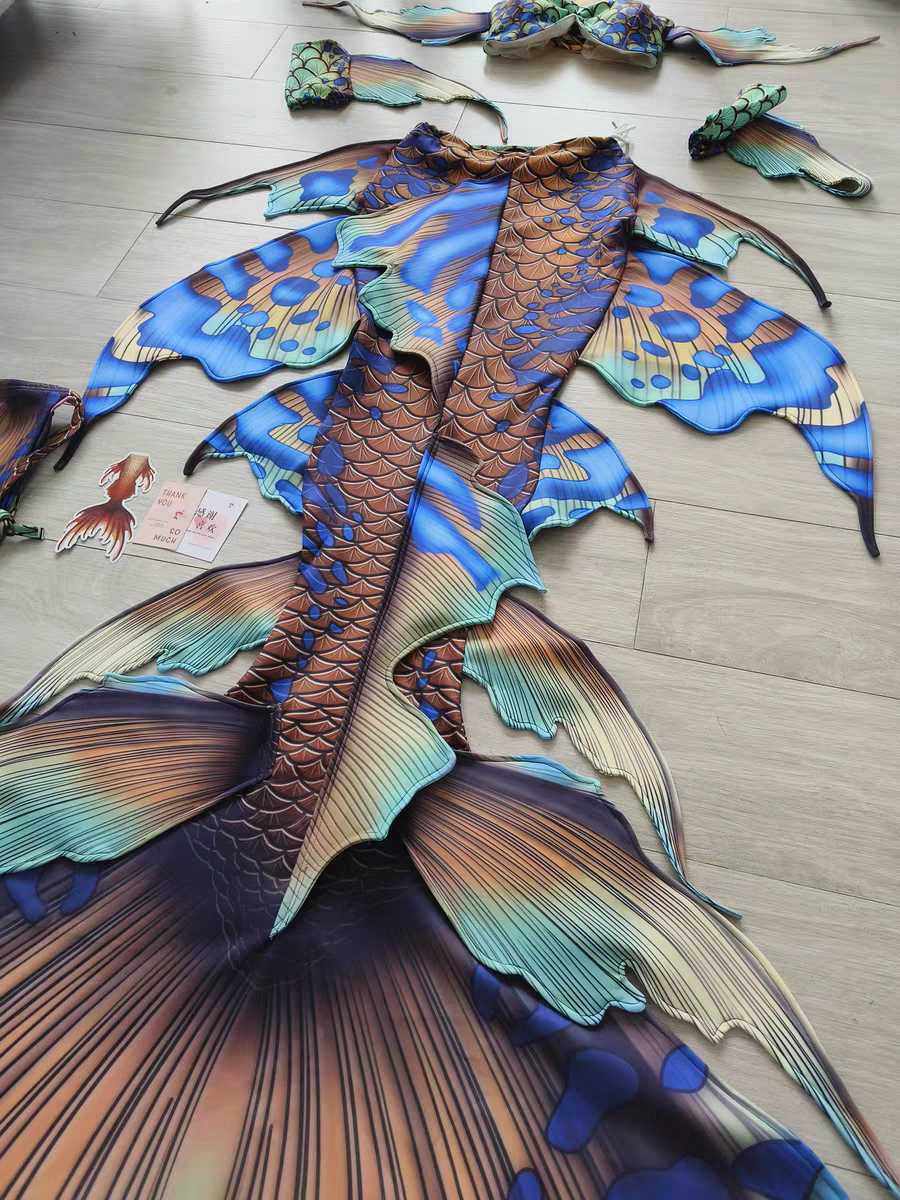 Haimei Fish Tail for Adults and Children – Aquarium Performance Costume Mermaid Tail Fish Skin