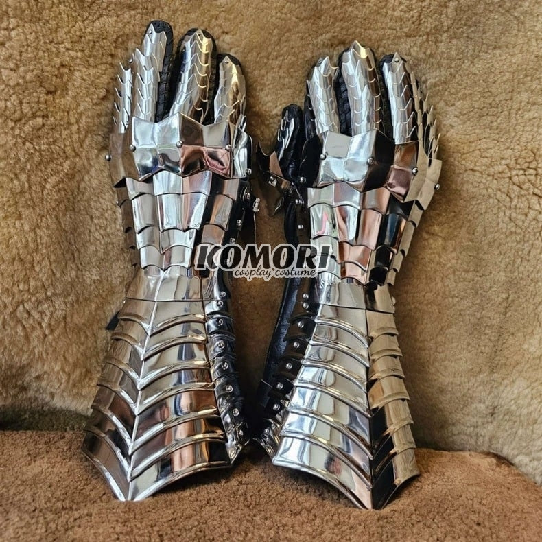 Real-Life inventory medieval gothic hand armor Lord of the Rings Ringwraith armor Dark Knight Iron Hand wearable