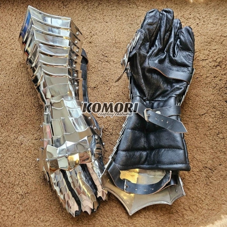 Real-Life inventory medieval gothic hand armor Lord of the Rings Ringwraith armor Dark Knight Iron Hand wearable