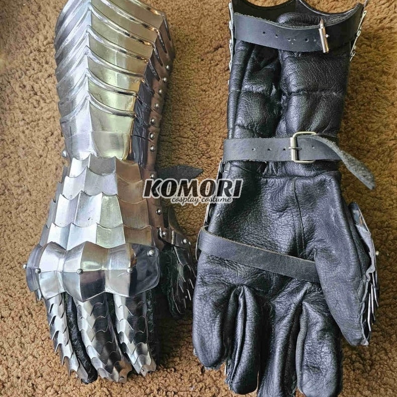 Real-Life inventory medieval gothic hand armor Lord of the Rings Ringwraith armor Dark Knight Iron Hand wearable