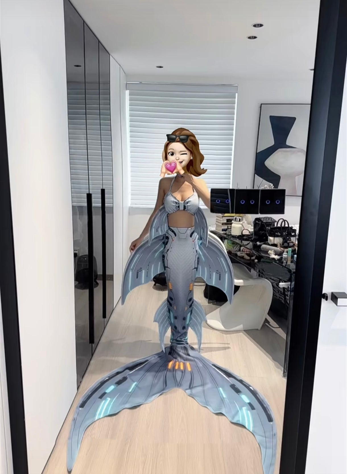 Futuristic Blue Mermaid High End Light